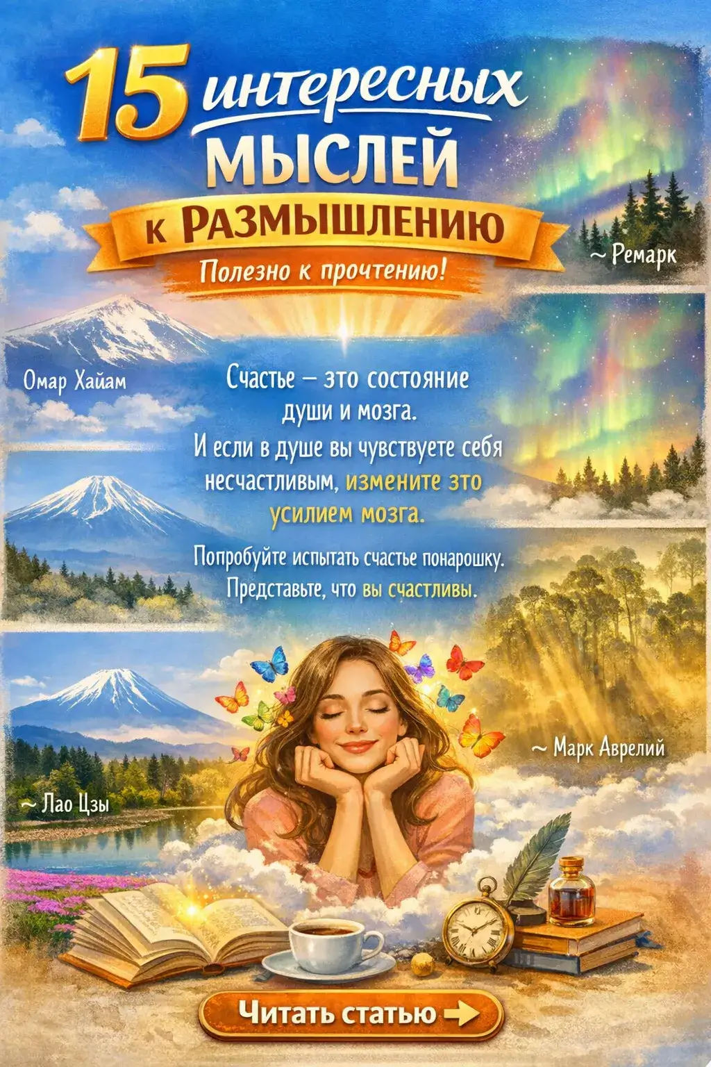 15 интересных мыслей к размышлению.Полезно к прочтению!