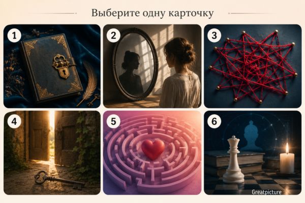 тест Фрейда, Шесть пронумерованных карточек с символами подсознания для психологического теста