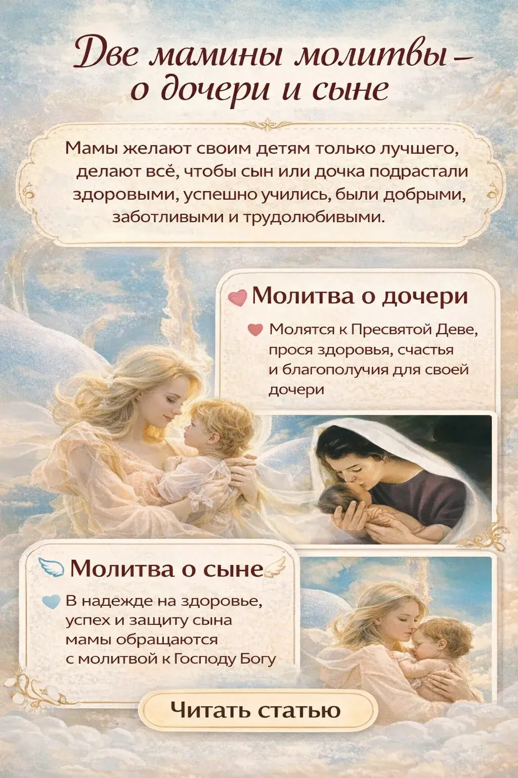 Две мамины молитвы — о дочери и сыне