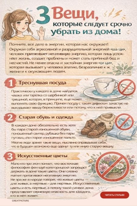 3 Вещи которые следует срочно убрать из дома