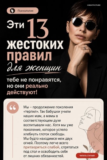 Эти 13 жестоких правил для женщин