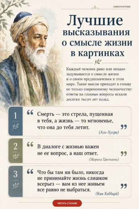 Лучшие высказывания о смысле жизни в картинках
