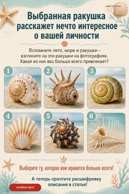 Выбранная ракушка расскажет нечто интересное о вашей личности