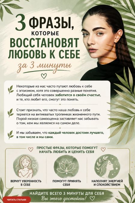 3 фразы, которые восстановят любовь к себе за 3 минуты