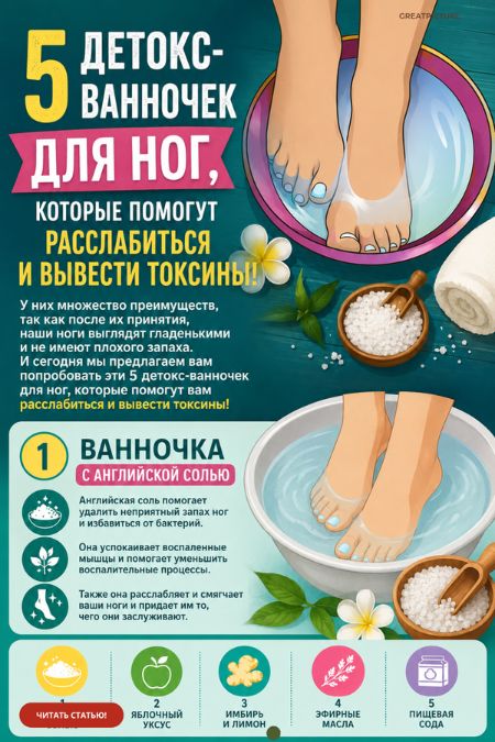 5 детокс-ванночек для ног