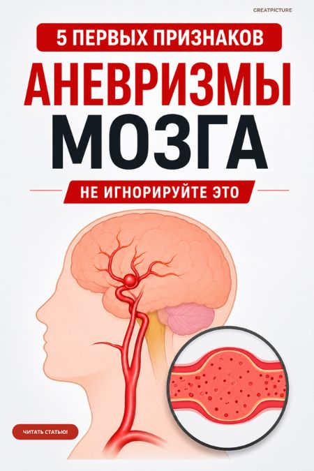 5 первых признаков аневризмы мозга.