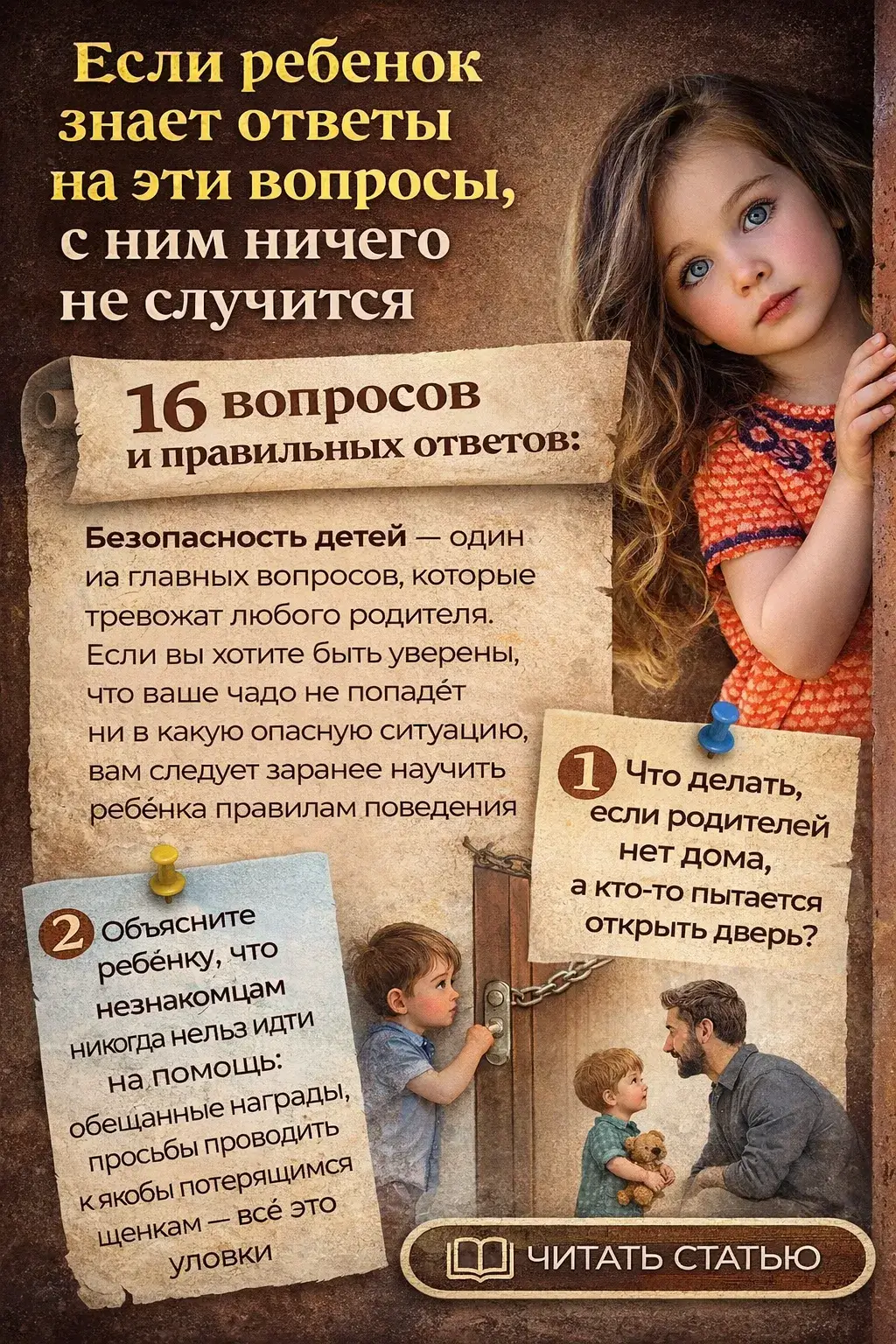 Если ребенок знает ответы на эти вопросы, с ним ничего не случится