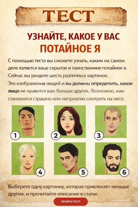 Тест. Узнайте, какое у вас потайное я