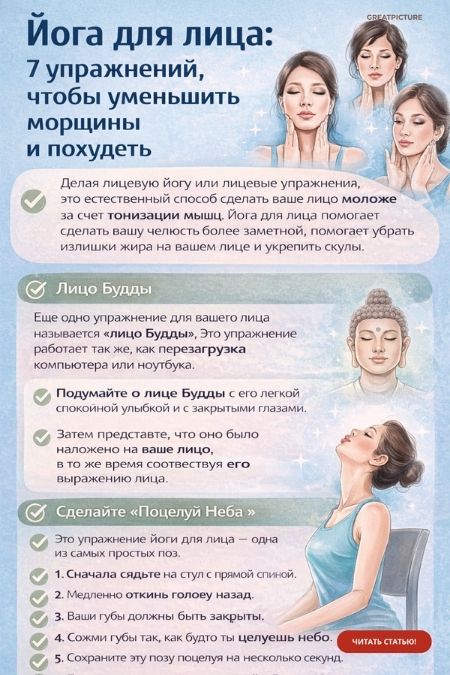 Йога для лица: 7 упражнений, чтобы уменьшить морщины и похудеть