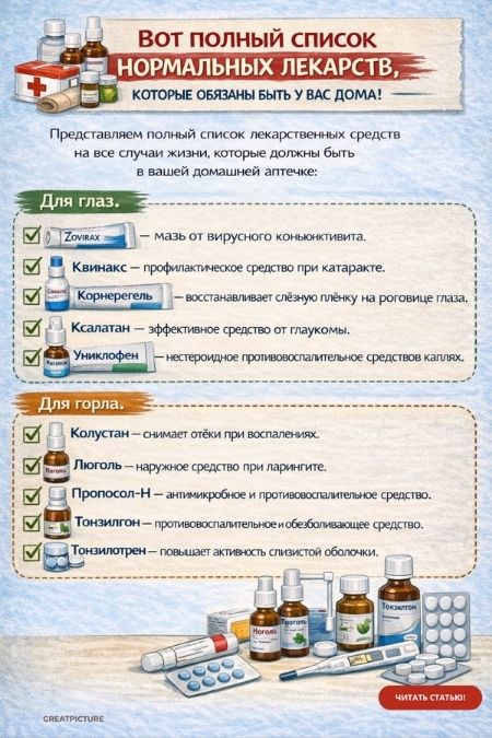 Вот полный список нормальных лекарств