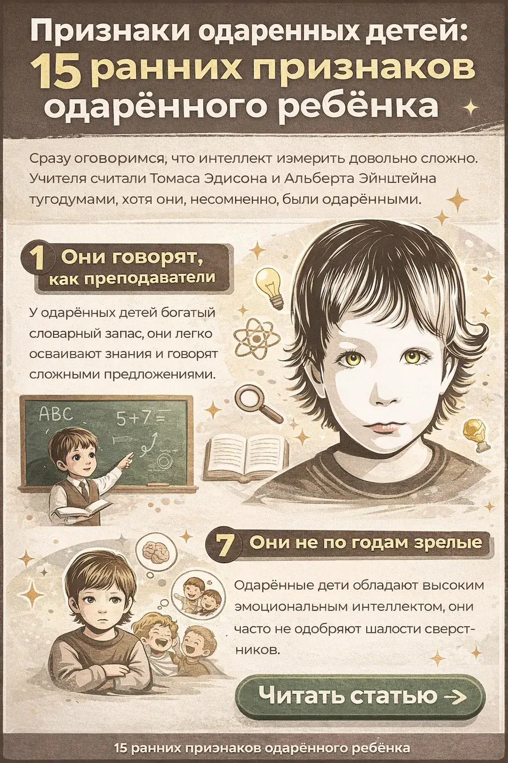 Признаки одаренных детей
