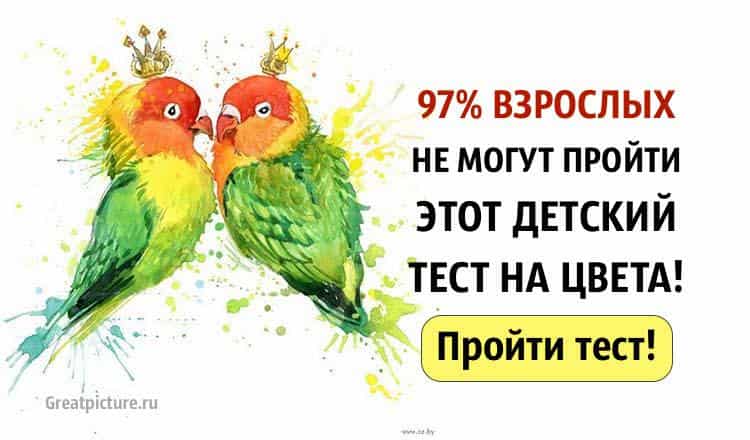 97% взрослых не могут пройти этот детский тест на цвета.