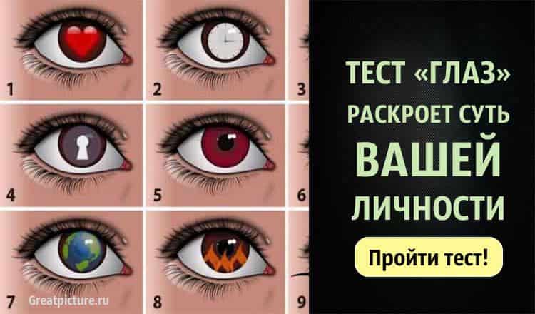 Тест "Глаз" раскроет всю суть вашей личности. Точность 97%!