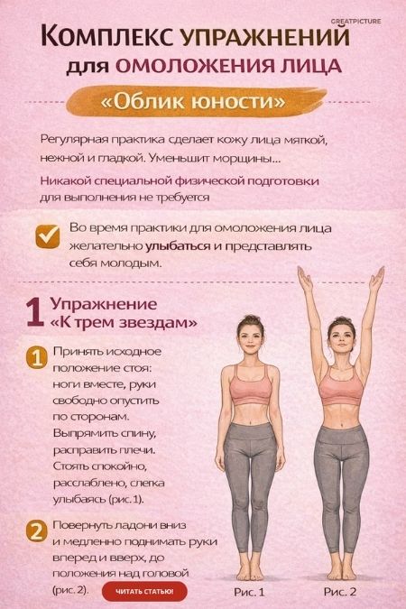 Комплекс упражнений для омоложения лица «Облик юности»