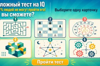 Картиночный тест на IQ с шестью карточками для выбора.