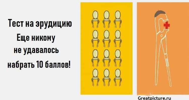 Тест для эрудитов. Еще никому не удавалось набрать 10 баллов!