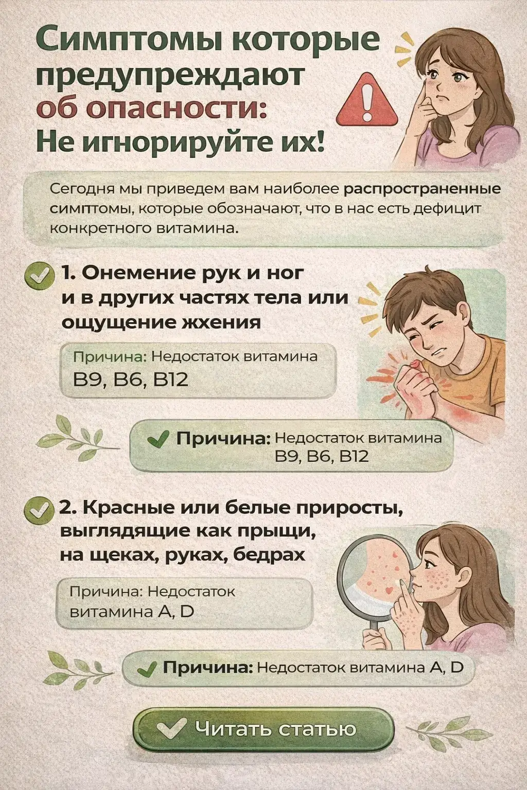 Симптомы которые предупреждают об опасности