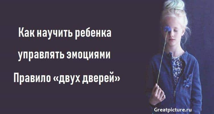 Как научить ребенка управлять эмоциями.Правило «двух дверей»