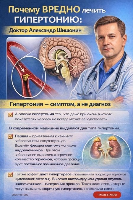 шишонин , почему вредно лечить гипертонию