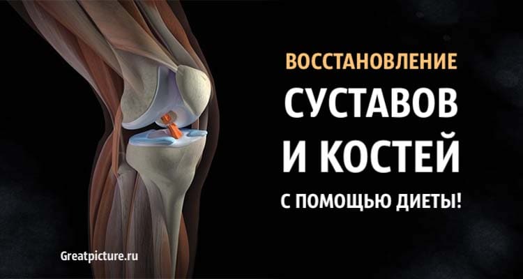 Восстановление суставов и костей с помощью специальной диеты!