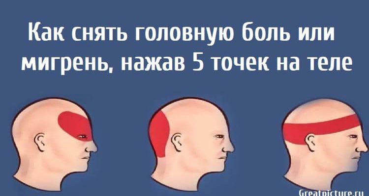 Как снять головную боль или мигрень, нажав 5 точек на теле