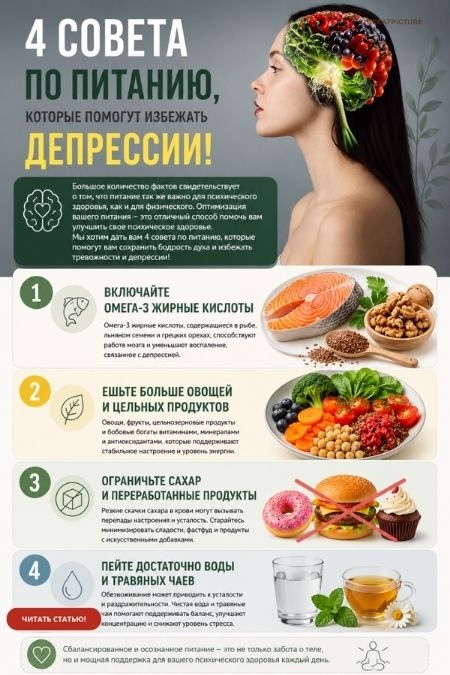 4 совета по питанию, которые помогут избежать депрессии