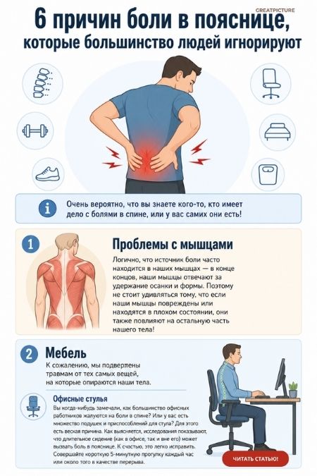6 причин боли в пояснице