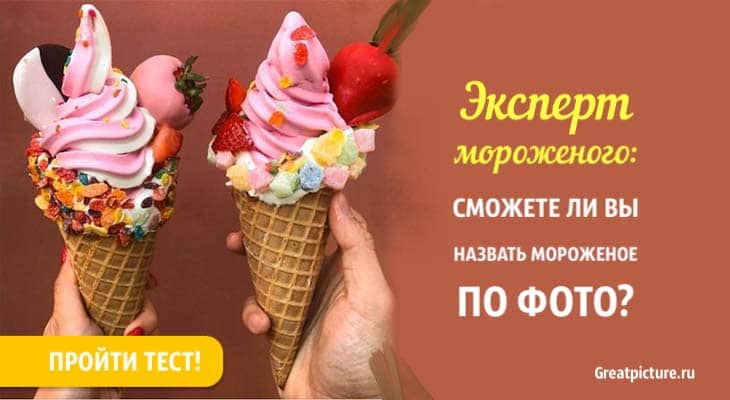 Эксперт мороженого: Сможете ли вы назвать мороженое по фото?