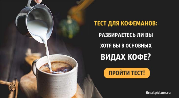 Тест для кофеманов: разбираетесь ли вы хотя бы в основных видах кофе?