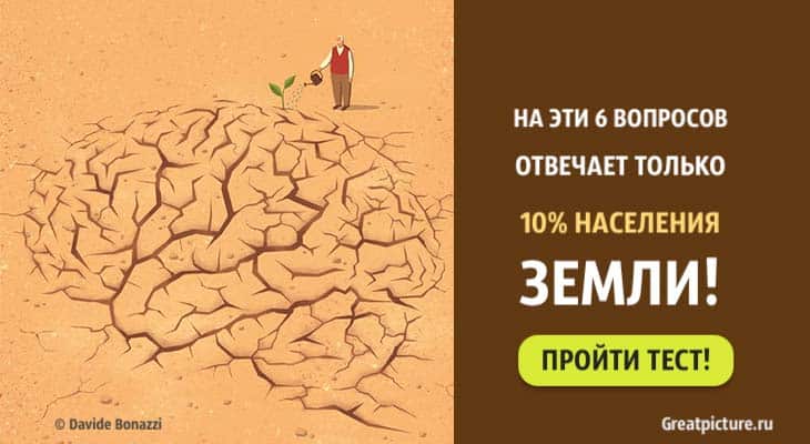 Тест: На эти шесть вопросов отвечает только 10% населения Земли.