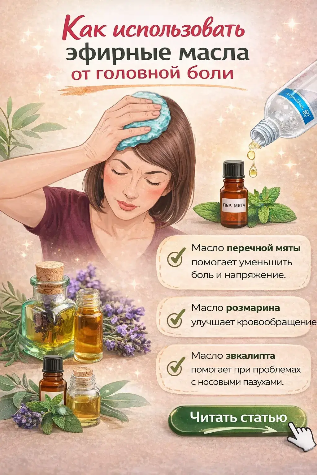 Как использовать эфирные масла от головной боли