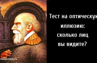 Тест на оптическую иллюзию, сколько лиц вы видите, тест на лица