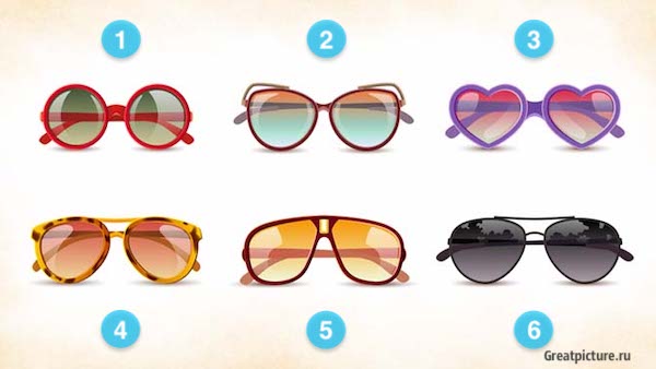 Выберите солнцезащитные очки, тест