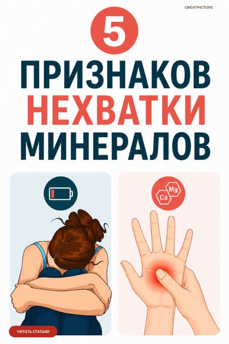 5 признаков того, что организму не хватает необходимых минералов