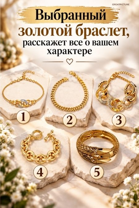 Выбранный золотой браслет, расскажет все о вашем характере