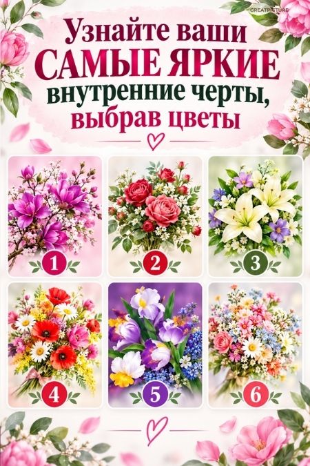 Узнайте ваши самые яркие внутренние черты выбрав цветы