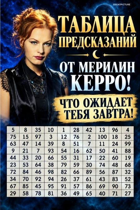 Таблица предсказаний от Мерилин Керро