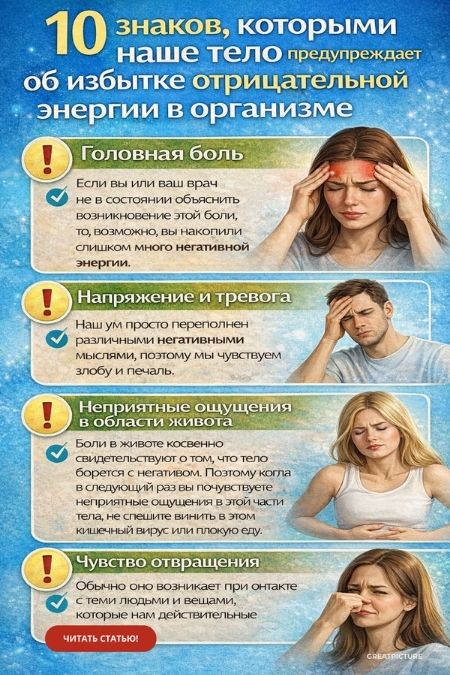 отрицательная энергия признаки
