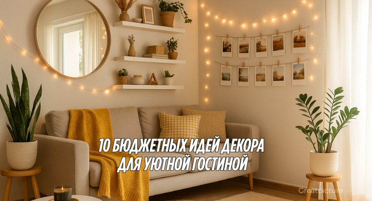 Уютная гостиная с DIY decor elements
