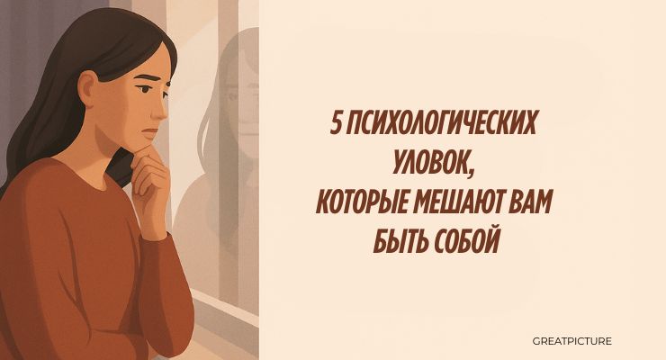 Женщина задумчиво смотрит в окно — тема психологических уловок и аутентичности