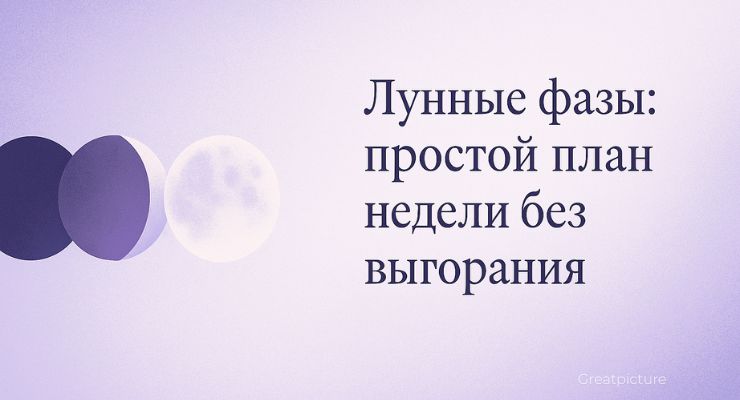 Лунные фазы — четыре диска Луны и простой недельный план без выгорания.