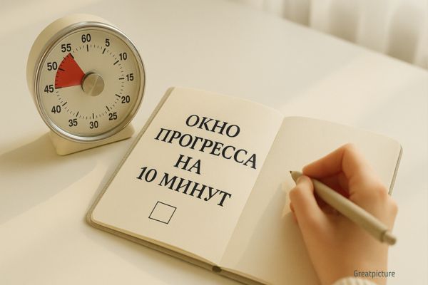 Окно прогресса на 10 минут