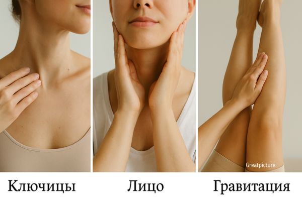 Три мягкие техники утреннего лимфодренажа: ключицы, лицо, гравитация.