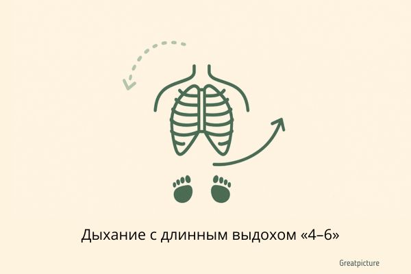 Визуальный образ длинного выдоха для снижения паники.