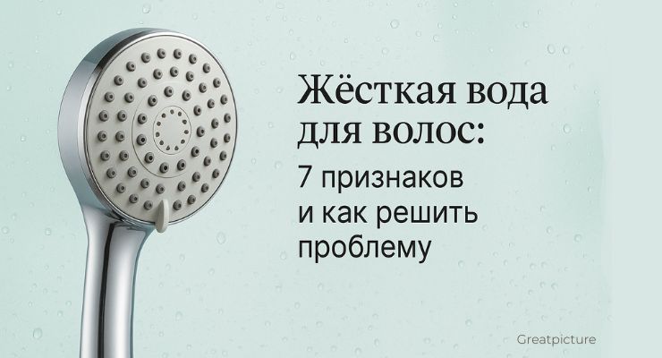 Насадка душа с каплями воды и мягкими бликами, чистый фон.