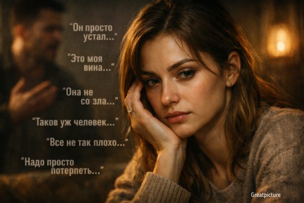 Женщина грустит, пытаясь оправдать чужое плохое отношение