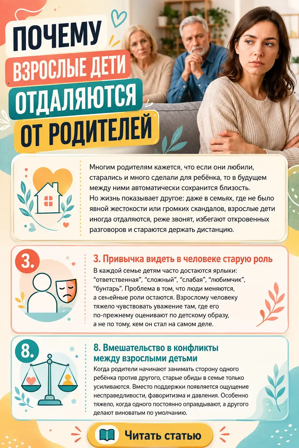 Почему взрослые дети отдаляются от родителей