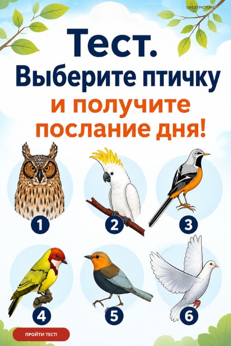 Тест.Выберите птичку и получите послание дня