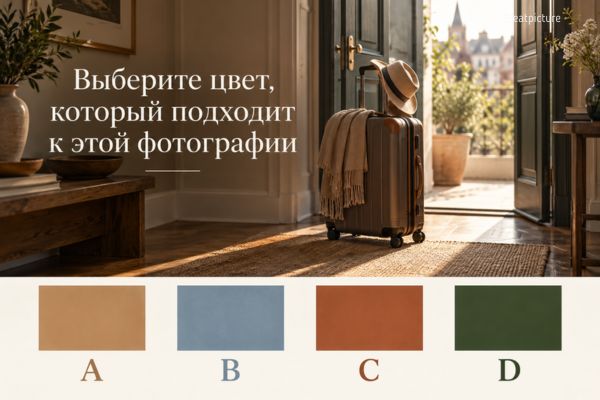 Чемодан у двери и четыре цвета для теста о ближайших переменах.