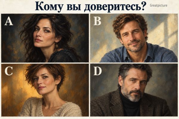 Четыре разных портрета незнакомых людей